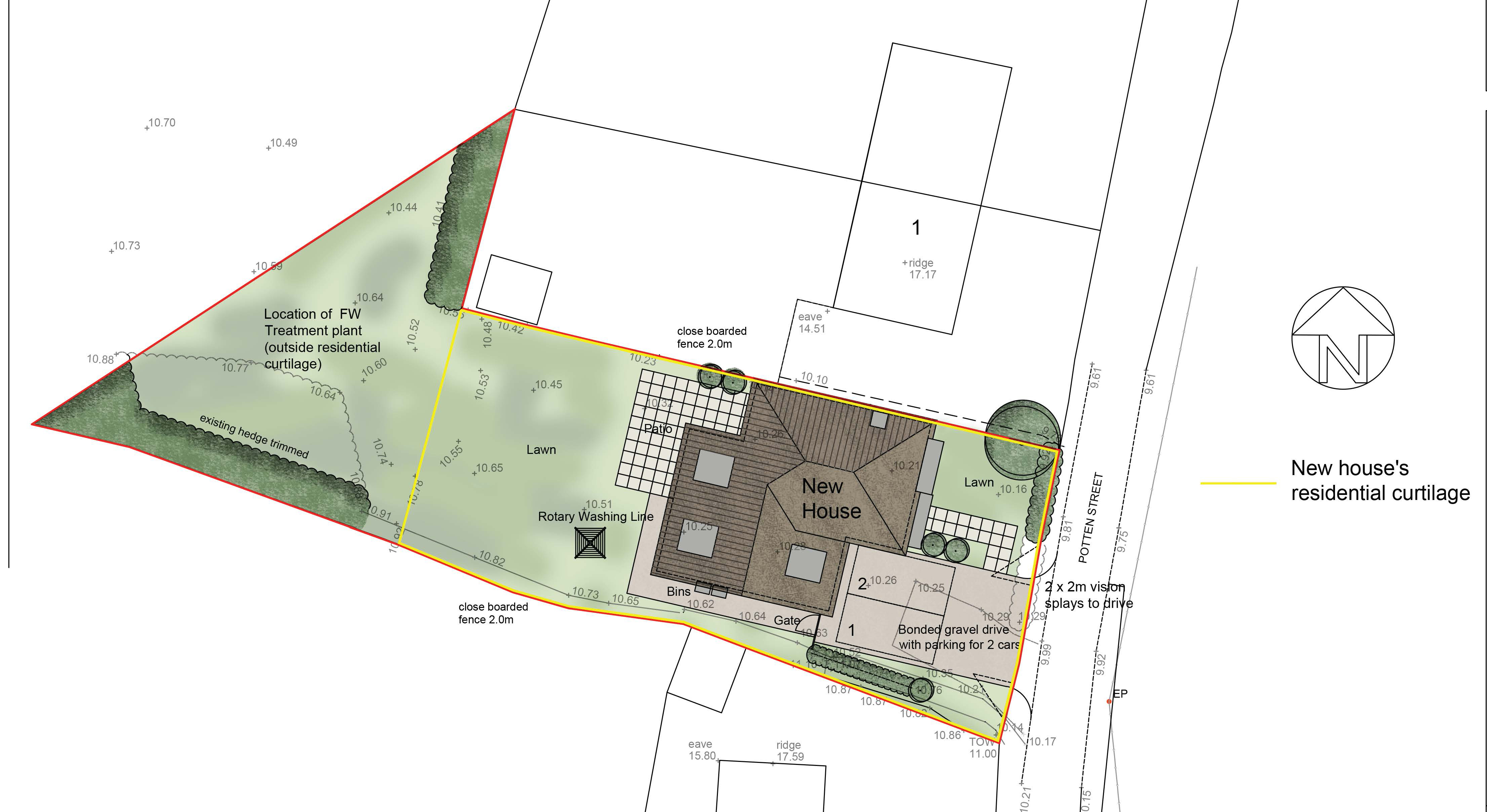 Lot: 67 - FREEHOLD SITE WITH PLANNING FOR FOUR-BEDROOM DETACHED HOUSE WITH GARAGE - Proposed Location Plan